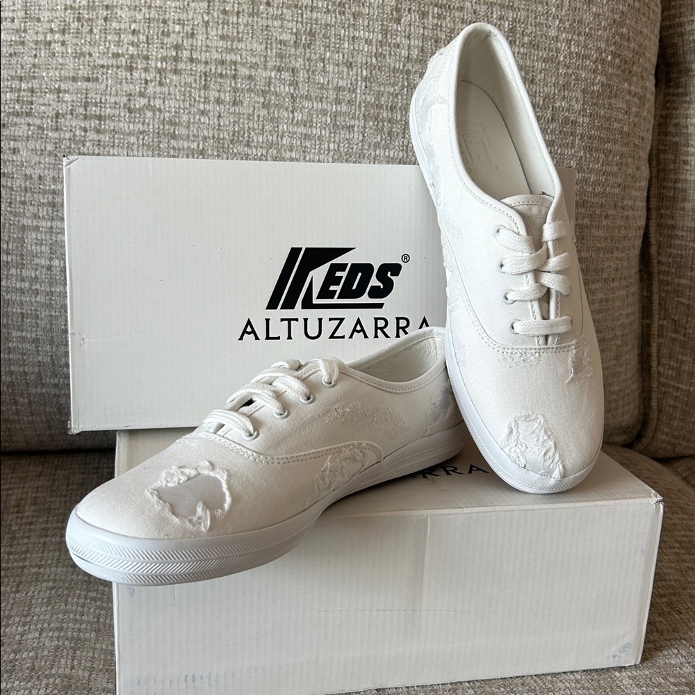 Keds x Altuzarra Canvas & Satin distressed sneaker-size 9 & 9.5-NIB